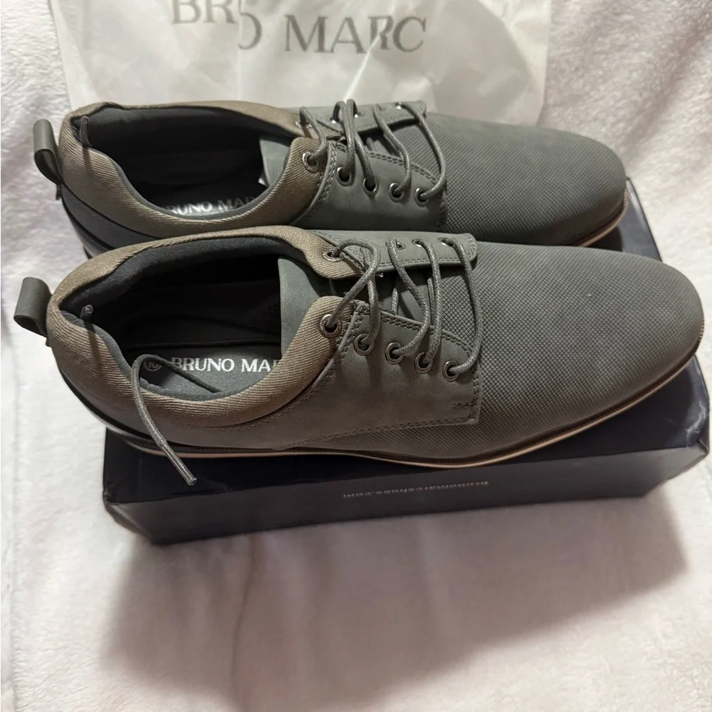 Bruno Marc Gray Casual Dress Shoes Men's Size 10